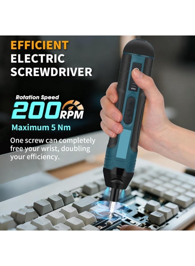 Yoawllty Electric Screwdriver Set with LED light, 105 in 1 set, USB Rechargeable Powerful 3.6V 5Nm, 4-speed Automatic Tool for Repair and DIY Projects - Image 4